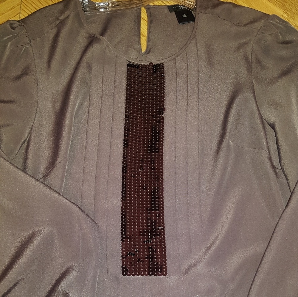 Ann Taylor "Chocolate" Sheer Blouse